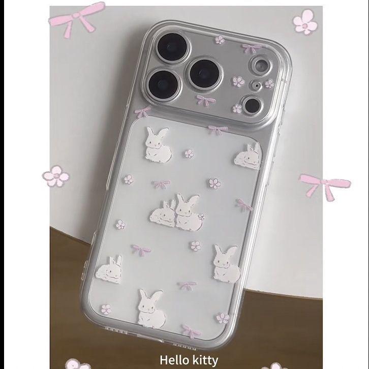 

Sweet Bow Rabbit Transparent Phone Case for Apple Pro Models (12-17) iPhone 16 Plus
