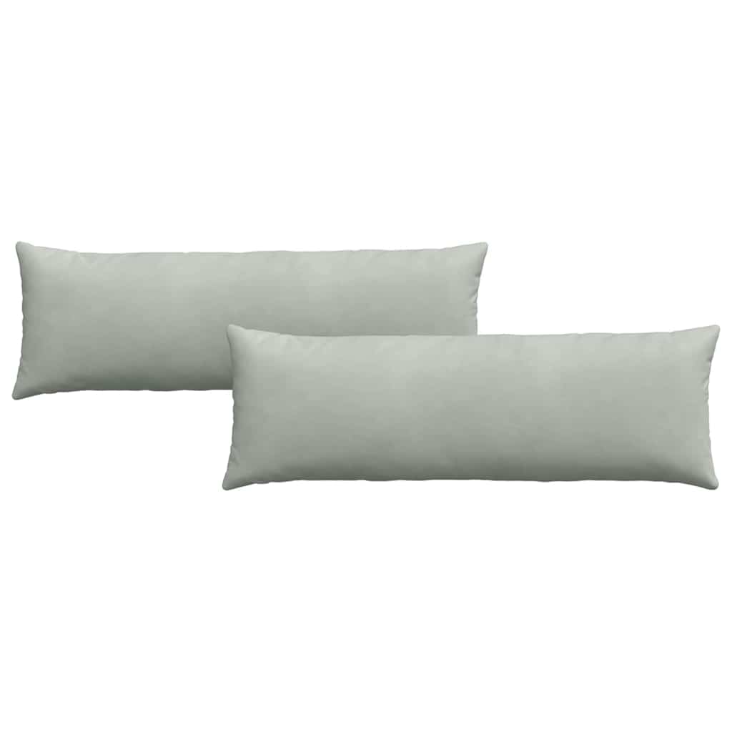 Sofa Cushions 2 Pieces Light Grey 120 X 40 Cm Cord Fabric