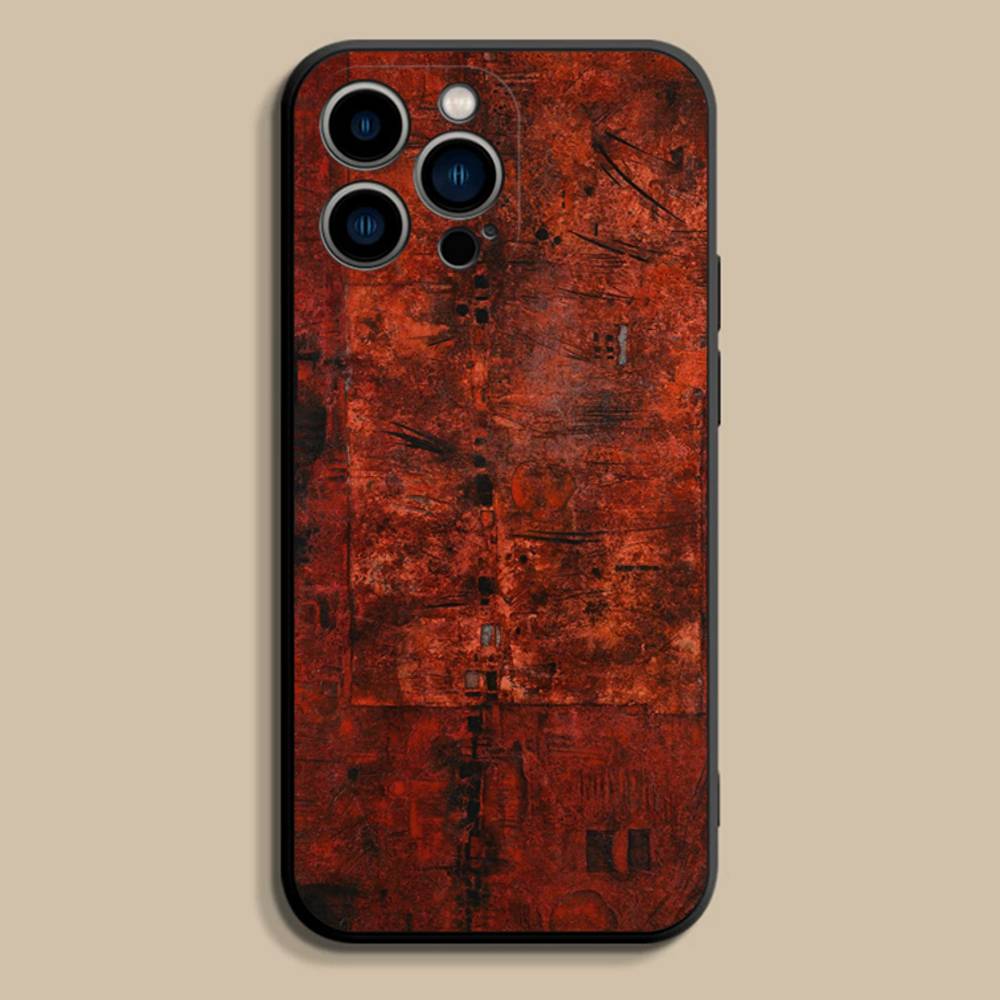 Retro Industrial Style Rusty Phone Case For iPhone 17,16,15,14,13,12,Pro,Max,Plus,E,SE4,Air,Mini Black Soft Cover