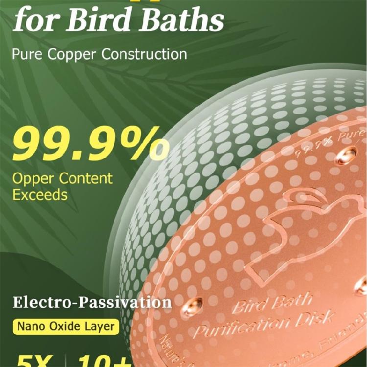 Bird Bath Purification Disk Copper Cleaning Disk Feeder Accessories Triple-Point Support Purifier Plate For Fountain