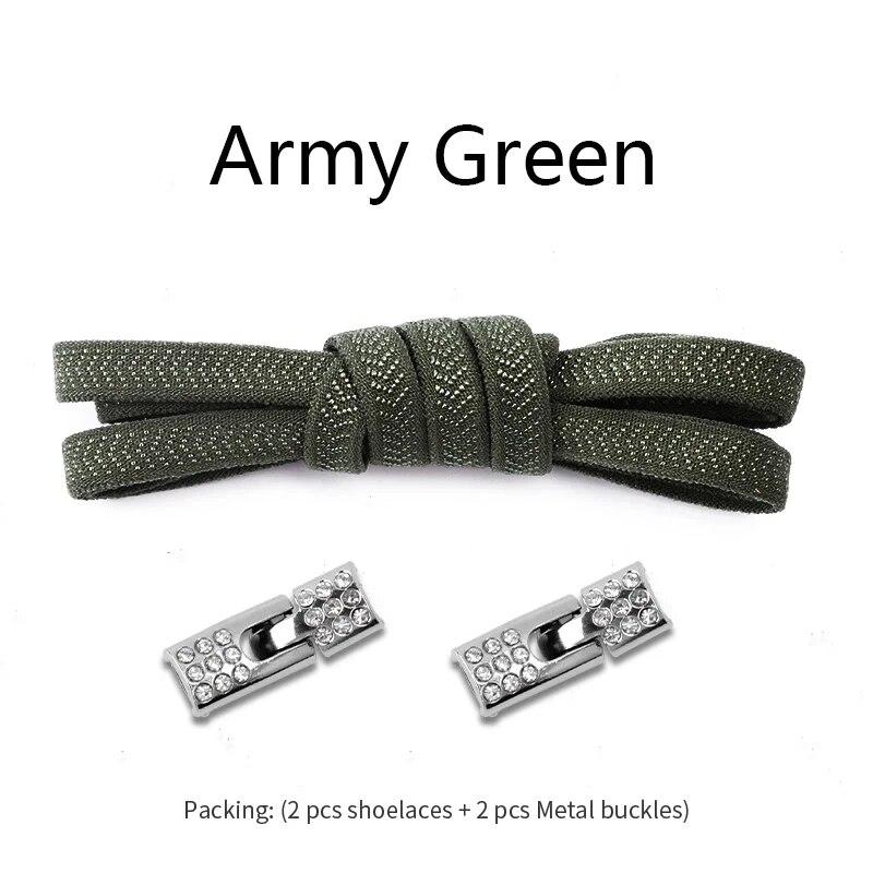 Elastic Laces Sneakers Diamond Cross Locks Shoelaces Without Ties Kids Adult 8MM Width No Tie Shoe Laces Rubber Bands Shoelace