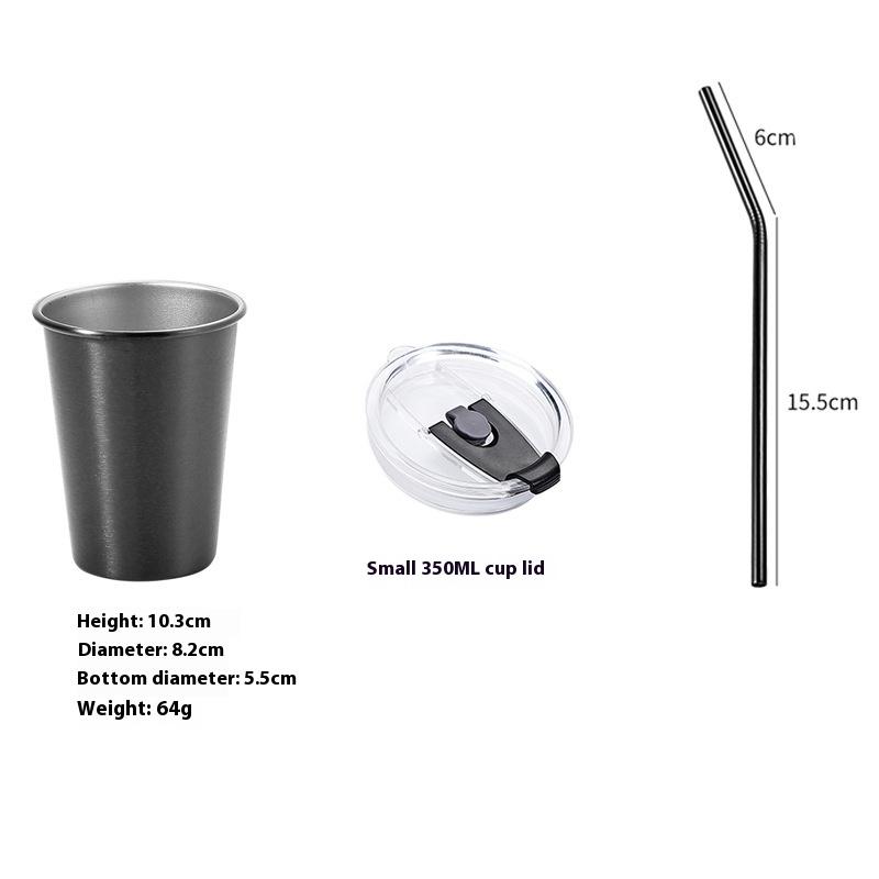 

Стакан из нержавеющей стали с горлышком, стакан для воды, пивной стакан, стакан для холодных напитков, кофейный стакан, утолщенный, повседневный стакан, покрытый пептидным золотом, прозрачный стакан