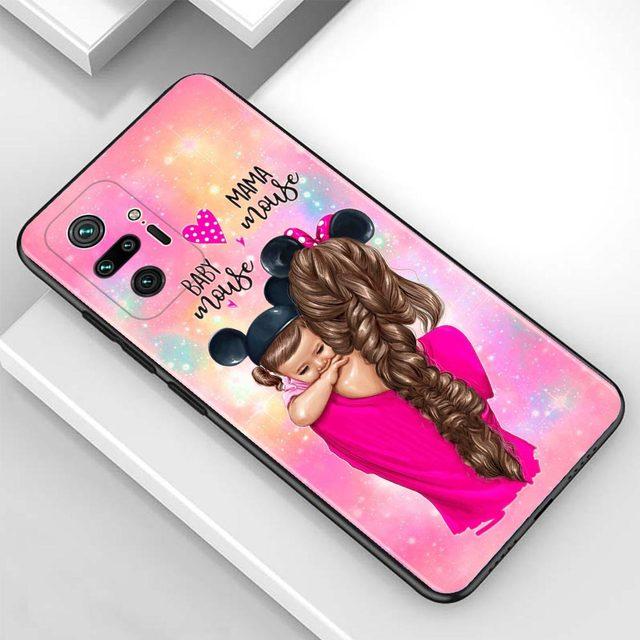 Etui na Redmi Note 10 Pro Max 9 9t 9s 8 8t 7 etui Tpu Fundas na Redmi K40 Pro Plus 9 9a 9c Shell mama dziewczyna dziecko