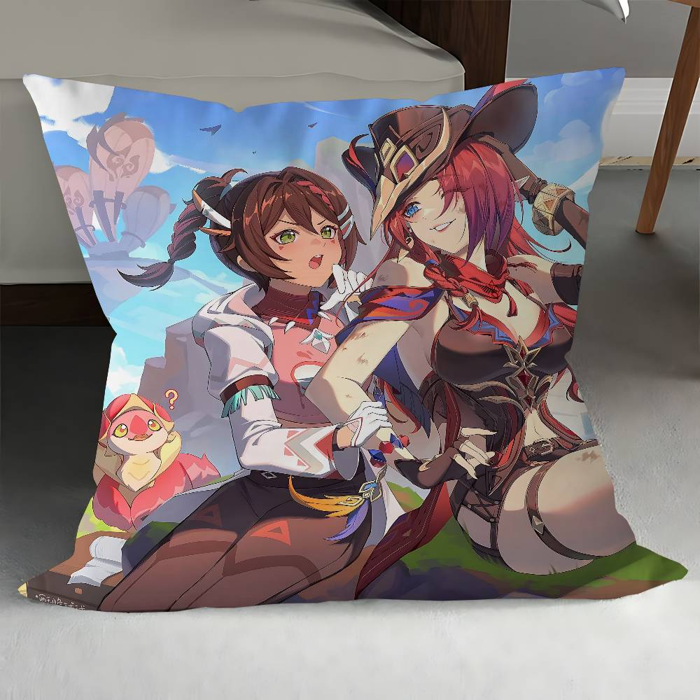 

Chasca Genshin Cushion Cover Pillow Cover Decor Pillowcase Printed Cushion Case For Couch 12x12Inch