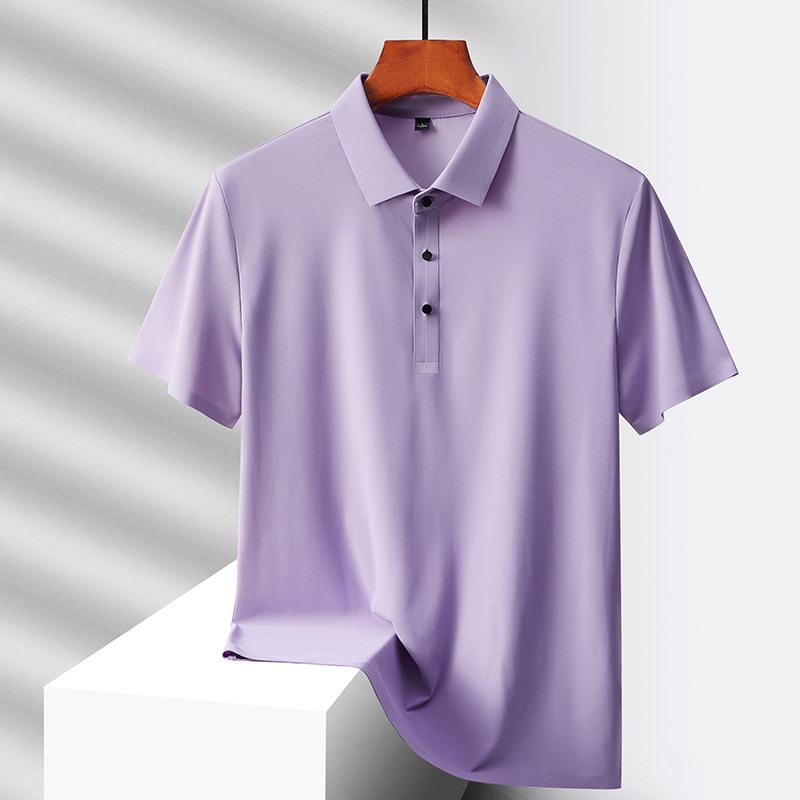 Luxury 18-Color Ice Silk Polo: Unisex Custom 2025 Summer Trendy Lapel Business Short Sleeve