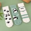 Autumn Winter Thickened and Warm Socks for Women in Cute Cartoon Panda Design Non Shedding Coral Velvet Socks for Home Use and Postpartum Care