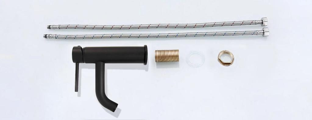 Bateria umywalkowa lungo czarna niska sku rea-b4102
