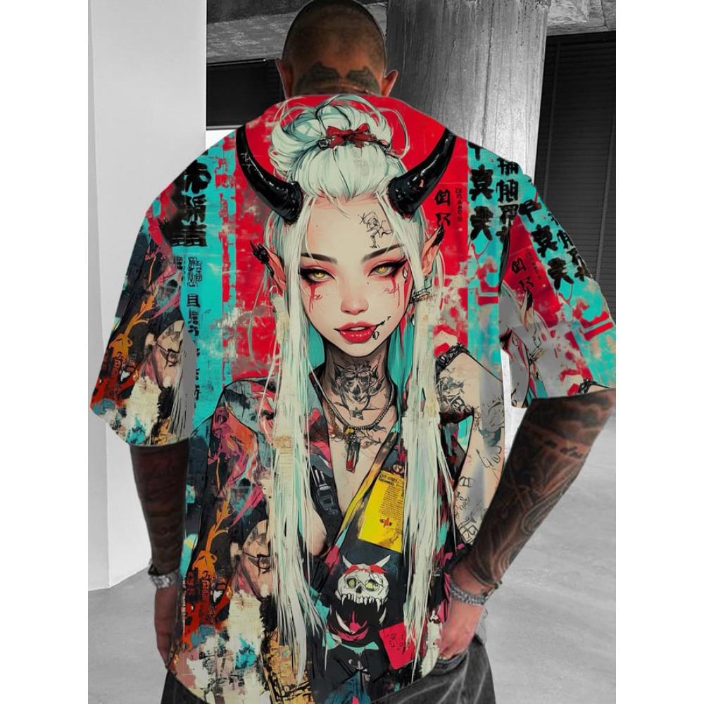 Cartoon sexy girl pattern men s T-shirt 2XS
