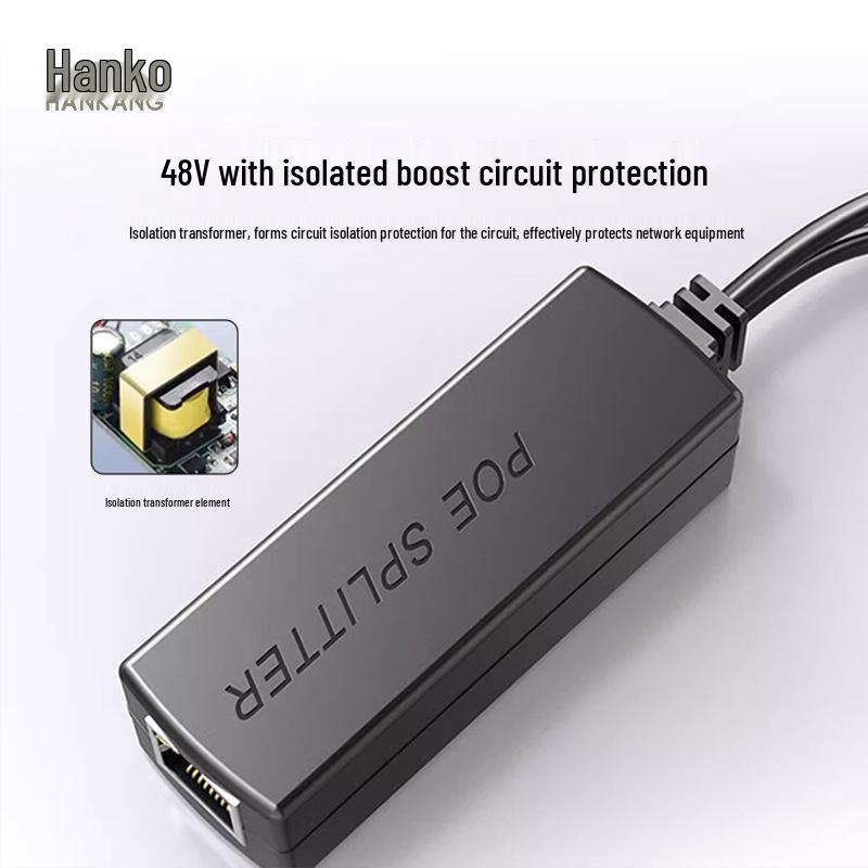 Rainproof POE Splitter 48V to 12V/15V/24V, 2A Gigabit Ethernet for Outdoor Network Monitoring