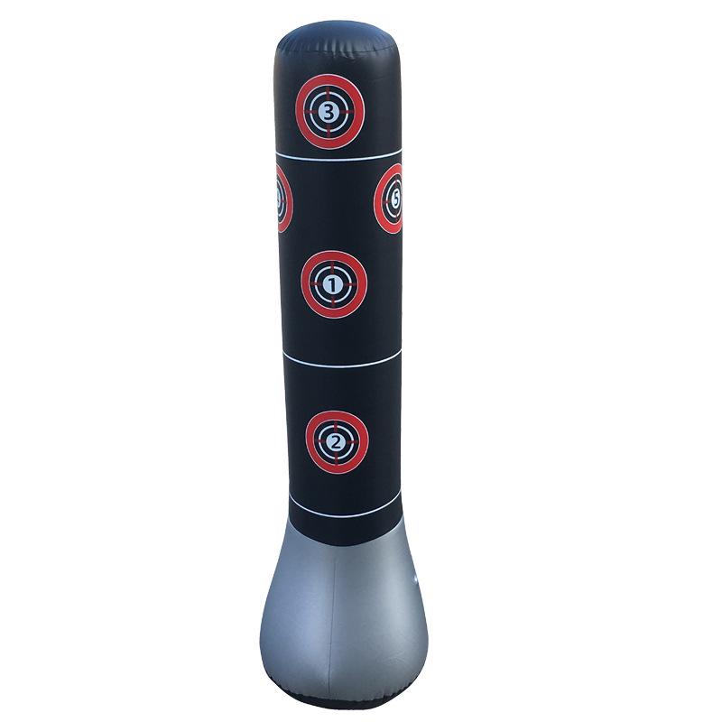 Kids' Black Inflatable PVC Boxing Punching Bag Tumbler Toy