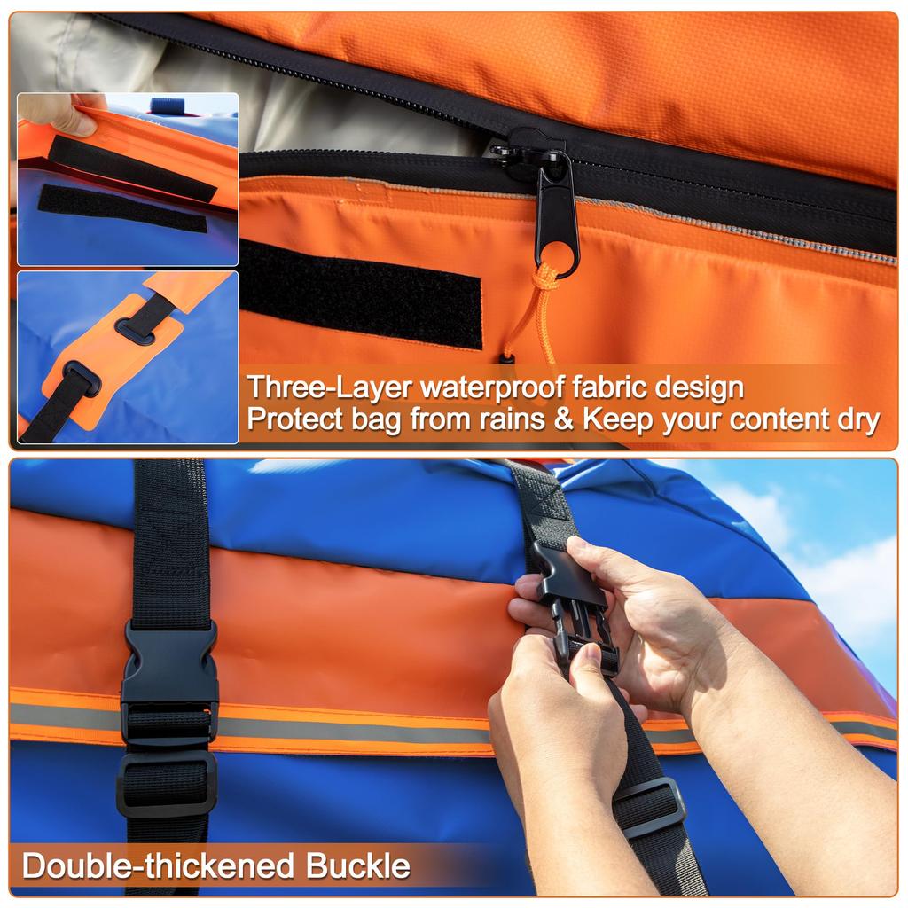uxcell 15 Cubic Feet Car Roof Rooftop Cargo Carrier Luggage Carrier for Cars with or without Mat and 6 Door Blue Bag, Bag, Racks, Anti-Slip Hooks,