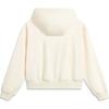 Li Ning Daily Prosperity Series Comfortable Casual Loose Fit Hooded Zip-Up Cardigan Sweatshirt Women sweatshirt Off-White AWDU036-4