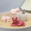 Large Cat Candle Silicone Mould 3D Kitten Plaster Crafts Resin Cement Making Supplies DIY Handmade Soap Mold Home Decor