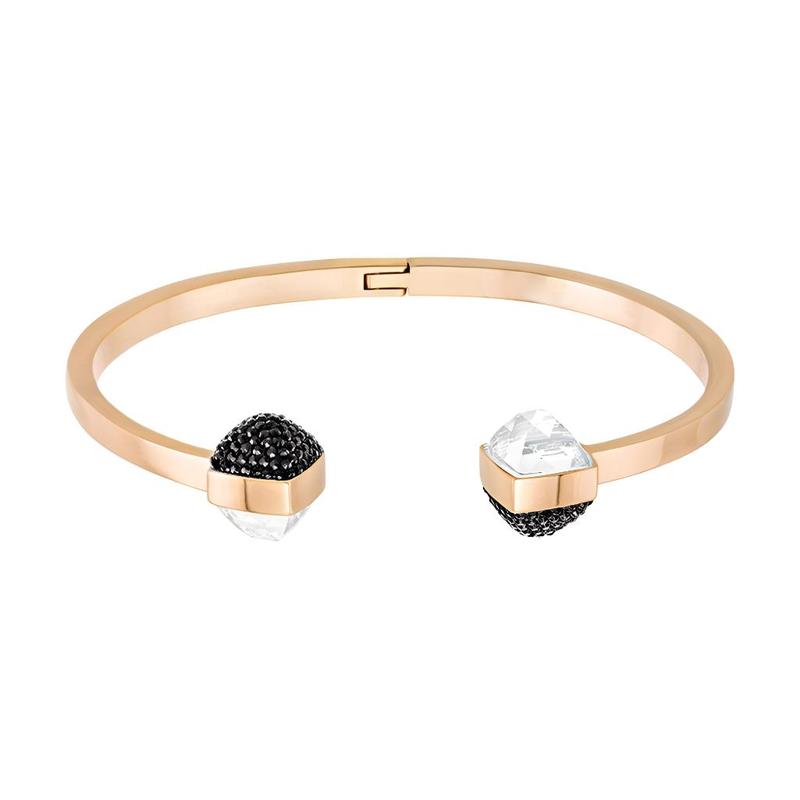 Swarovski GLANCE Open Rose Gold Crystal Bracelet Women s M