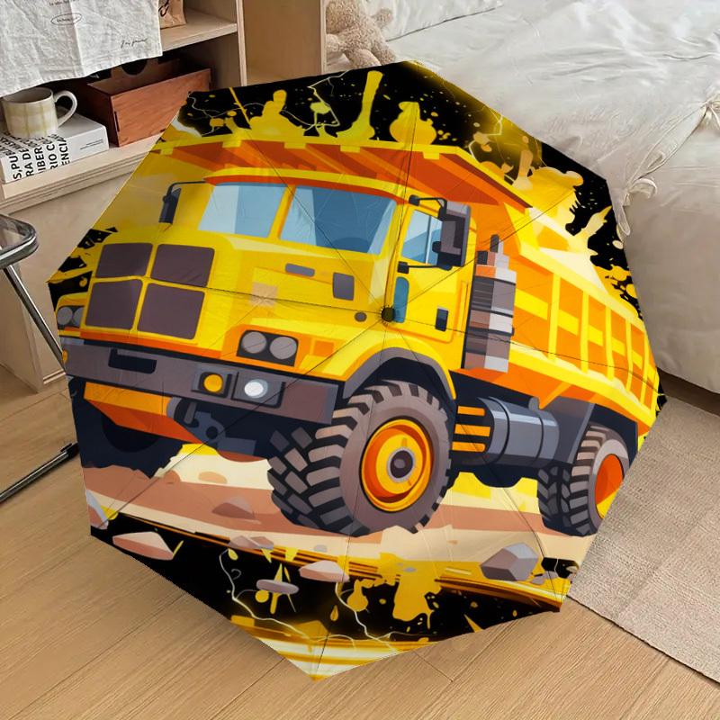 1pc Dumptruck Lightning Pattern Umbrella Design Automatic Opening and Closing Umbrella, High-quality Travel Umbrella,  c1128206