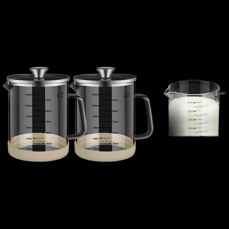 1200ML Glass Measuring Cup with Lid (2-Pack)