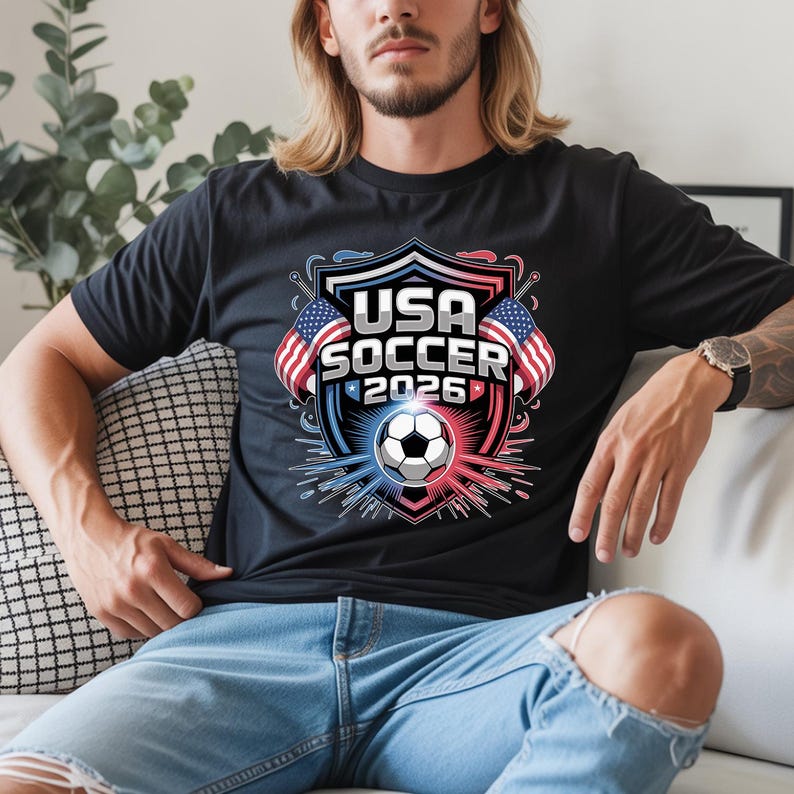 USA Soccer Shirt, World Cup 2026 Tee, Custom Soccer Jersey Style Shirt, FIFA World Cup Retro Fan Tee, USA Soccer Jersey Gift 3XL