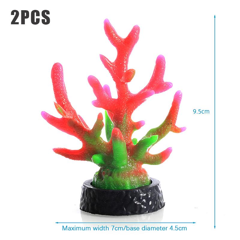 2Pcs Creative Simulation Mini Coral Reef Aquarium Ornaments Fish Tank Decorations Home Tank Landscape Decor Accessories Gifts