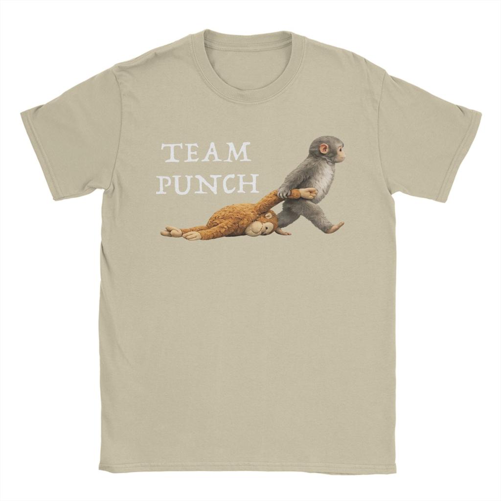 Team Punch Monkey T Shirt Unisex Womens Pure Cotton Novelty TShirts Crew Neck Tee Shirt Short Sleeve Clothes Gift Idea