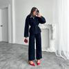 2025 Cross-border European and American Women's Clothing Amazon Fashion Casual Lapel Denim Lace Retro Versatile Two Pieces