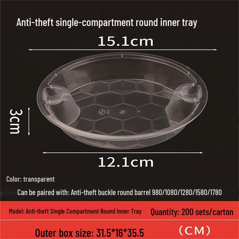 XLABZ Disposable Round Food Container with Anti-Theft Lid