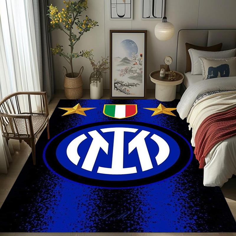 Tappeto con Stemma Inter Milan Stampa Artistica Adatto a Tutte le Stagioni Arte Moda Decorazione per Dormitorio