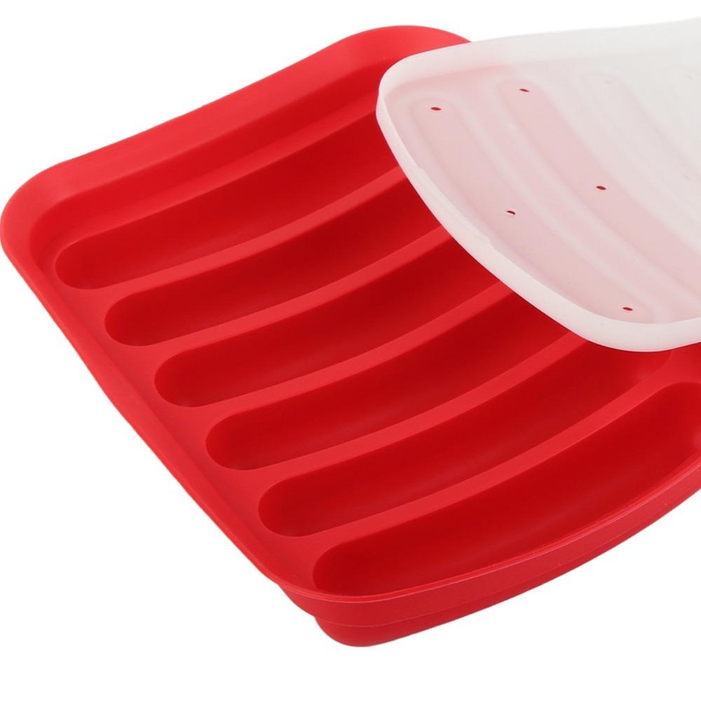 3pcs 6 Cavity Silicone Sausage Mold Food Grade Silicone Sausage Maker Mold  Home Kitchen Baking
