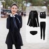 2025 Women's Hooded Long Sleeve Wetsuit Set with Split Pants - Slim Fit Sun Protection for Surfing