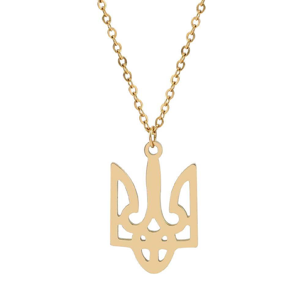 Ukraine Wappen Anhänger Edelstahl Halskette Schmuck Zubehör