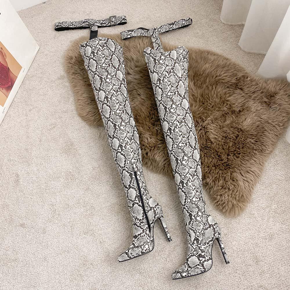 Sexy Women Super High-Heeled Pants Boots Sexy Over-the-knee Boots Motorcycle Shoes Plus size