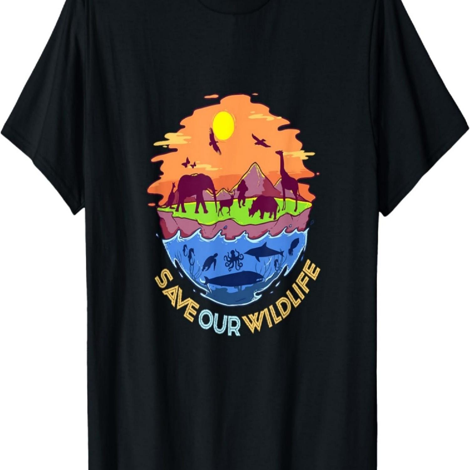 

Wowsome! Save our Wildlife – World Wildlife Day T-Shirt, Small, Black S чёрный