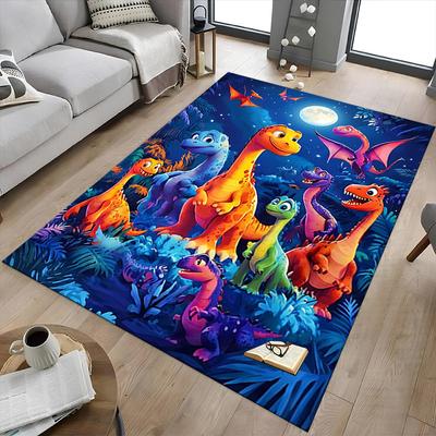 1PC Dinosaurs Night Extra Large Non-Slip Floor Carpet, Office, Family, Bedroom, Studio - Large Area RugJ0395