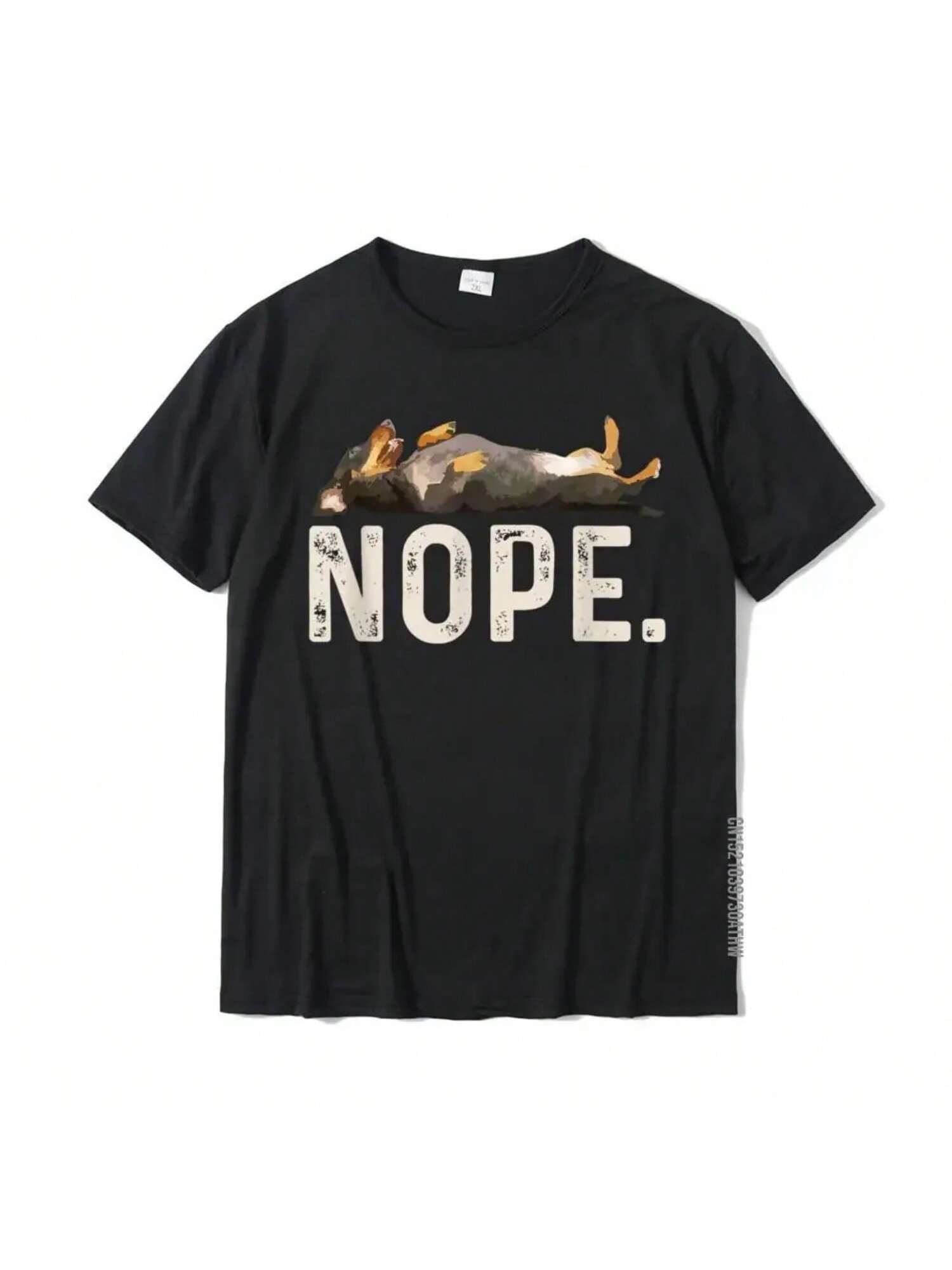 Nope Lazy Dachshund Dog Lover Gift T-Shirt Adult Woman Summer Casual Clothing Creative Fashion Wounisex s Round Neck T-Shirt S разноцветный