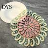 Durable Decorative Lace Doilies Round Colorful Doily, 11.42" Floral Placemat, Heat Retro Style Table Mat Resistant Mat, for Teapot, Coffee Cup