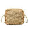 Summer Woven Small Bag Women's 2025 New Fashion Trend Chain Messenger Bag Simple Casual Straw Woven Small Square Bag