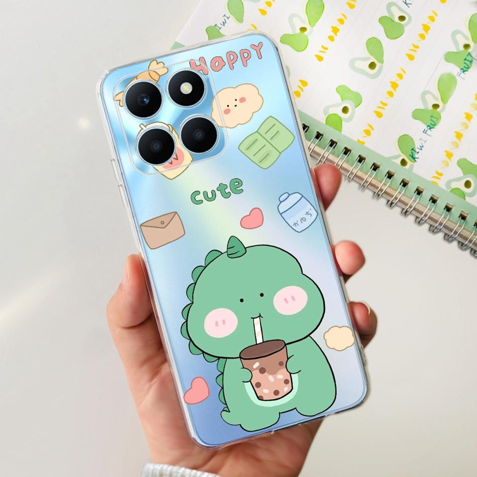

For Honor X6a Phone Case HonorX6a X 6A 4G WDY-LX1 Cute Butterfly Flower Painted Soft Silicone TPU Back Cover Bumper Honor X6a