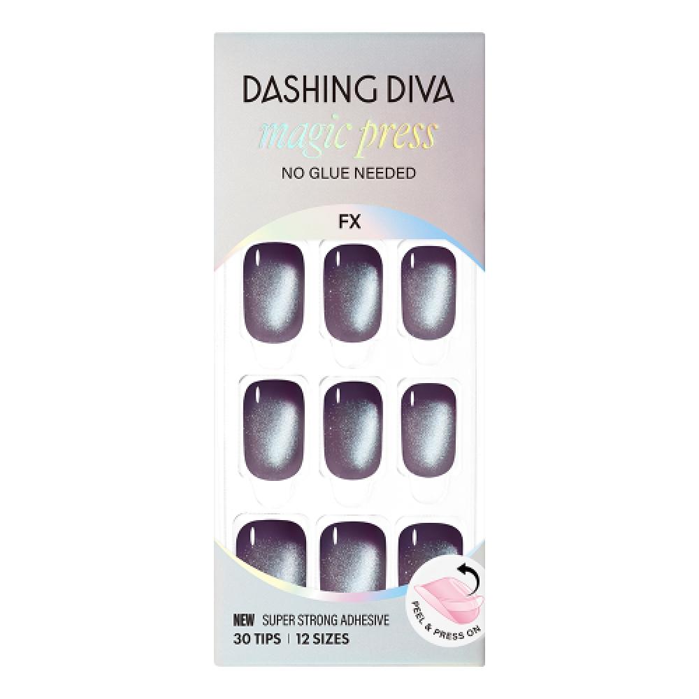 Dasingdiva Dasingdiva Magic Press Smudge Night  Regular Round  Nail Tips