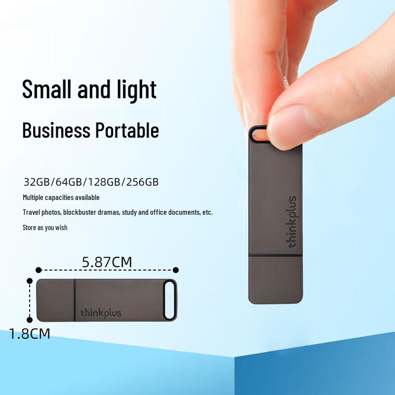 Lenovo TU100 32GB USB 3.1 Gray Metal Flash Drive