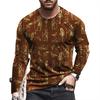 Ancient Egyptian Pattern Print T-shirt Autumn Men's O-Neck T-shirt Casual Long Sleeve Oversized Tops Fashion Streetwear Tees