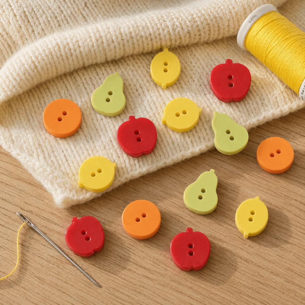 40pcs Creative Mango Buttons Peach Orange Buttons Fashionable Colored Fruits Buttons Clothing Coat