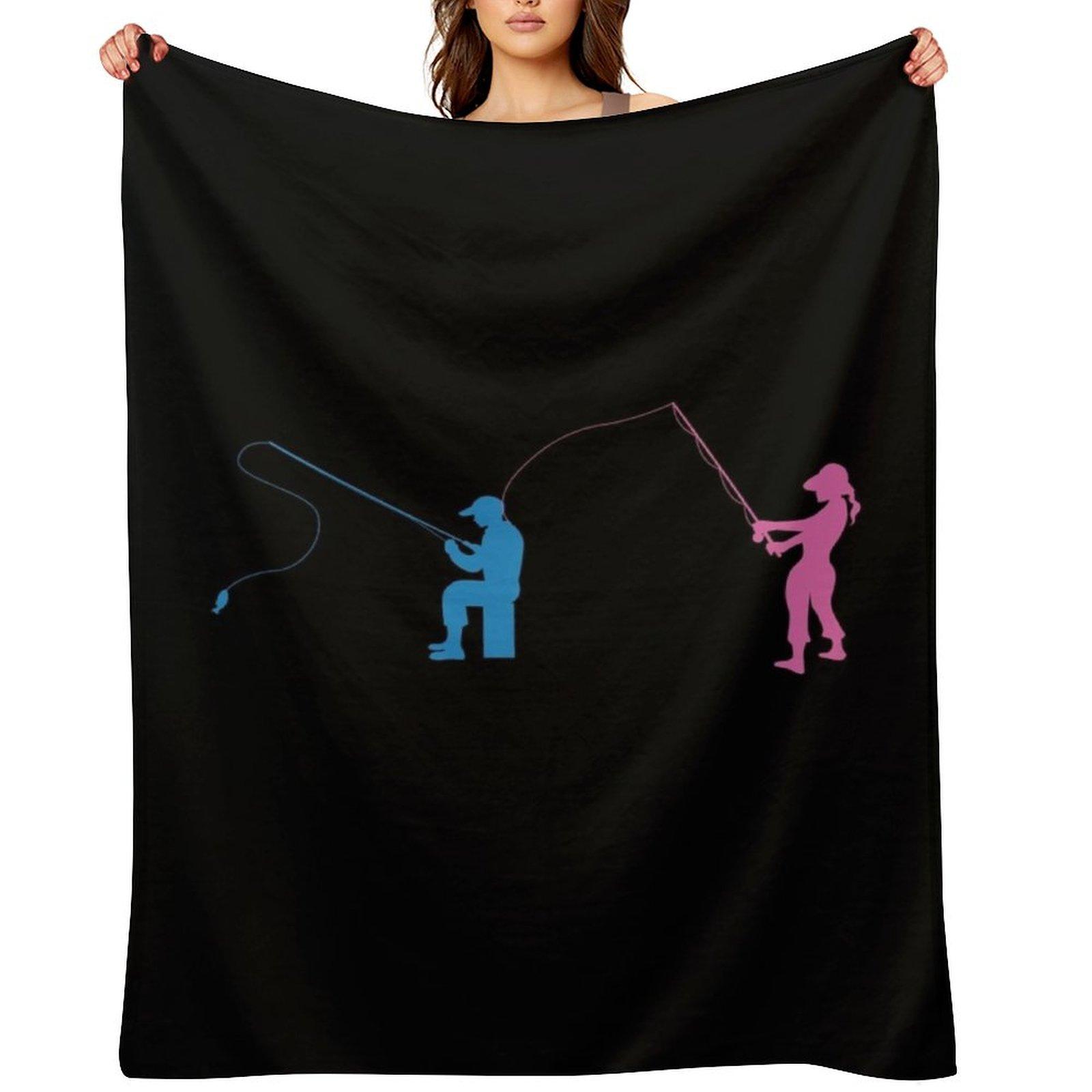 

Fishing Couples Love Angling Fishermen Fish Gift Throw Blanket Blankets Sofas Of Decoration Polar Cute Plaid Thermal Blankets 30x40in