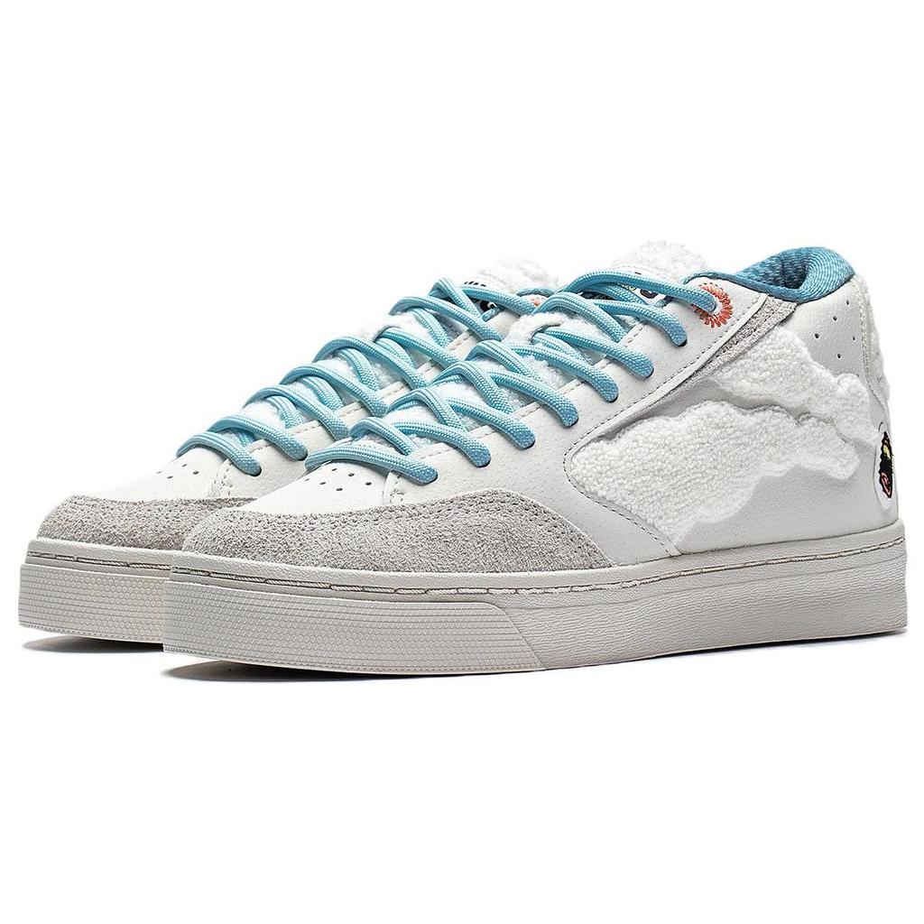 Pablo Ientile x Li Ning Wave 180 Abriebfest Leichte Dämpfung Mittelhoch Skateboard-Schuhe Damen Perlmuttweiß AECS054-3