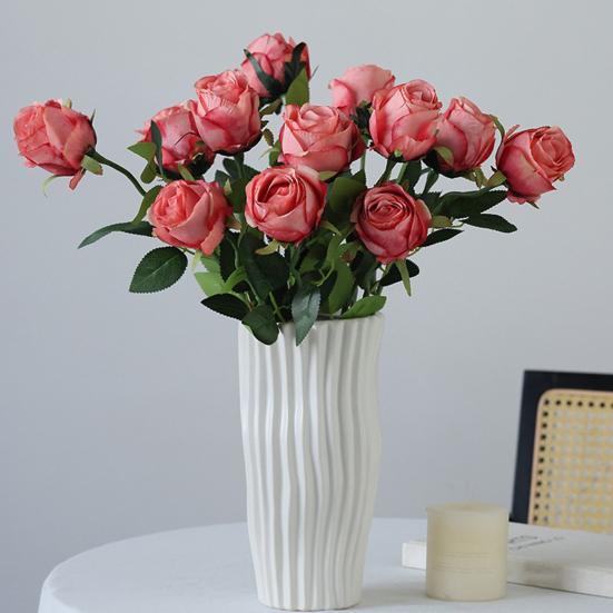 6 Pcs Artificial Rose Flowers Faux Rose Blooms with Long Stems Realistic Long-lasting Fake Roses for Wedding Home Decoration