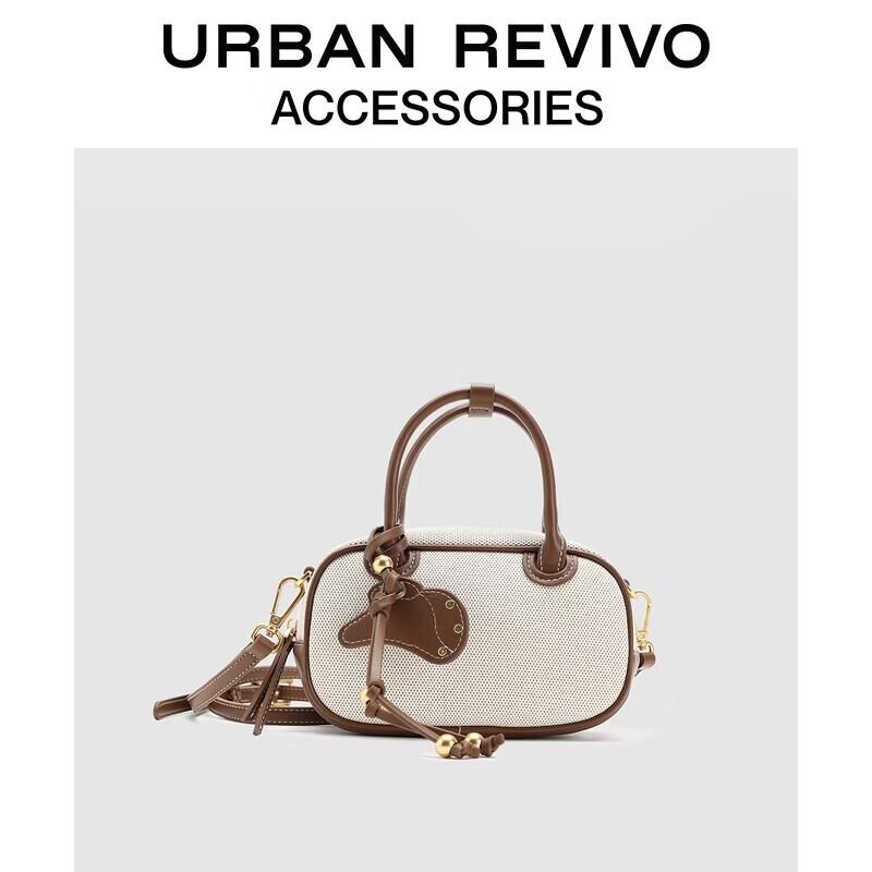 URBAN REVIVO Women s Fabric Stitched Tote Crossbody Bag One Size