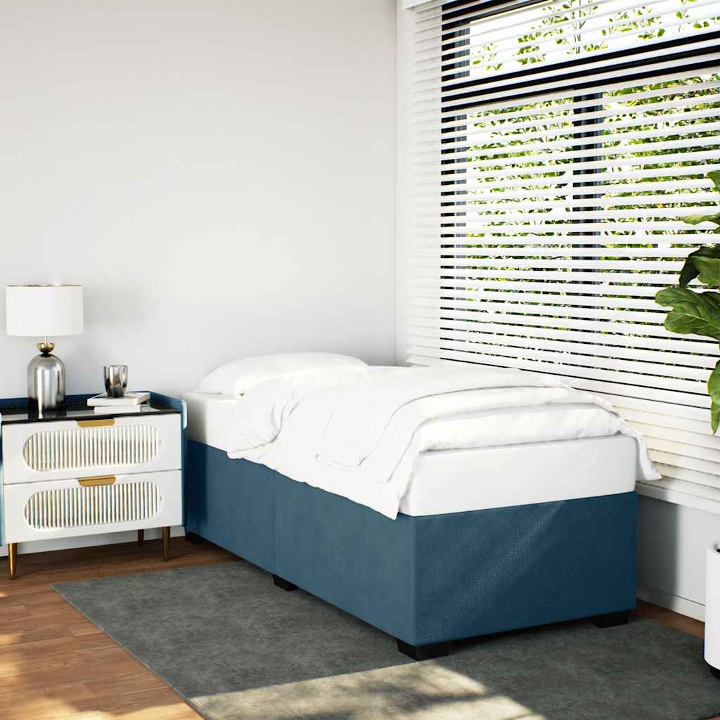 Bed Frame Blue 100x200 Cm Velvet