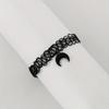 Gothic Moon Star Pendant Choker Necklace - Vintage-Inspired, Adjustable Clavicle Elastic Stretchy Chain with Hollow Design Tattoo Charms Jewelry