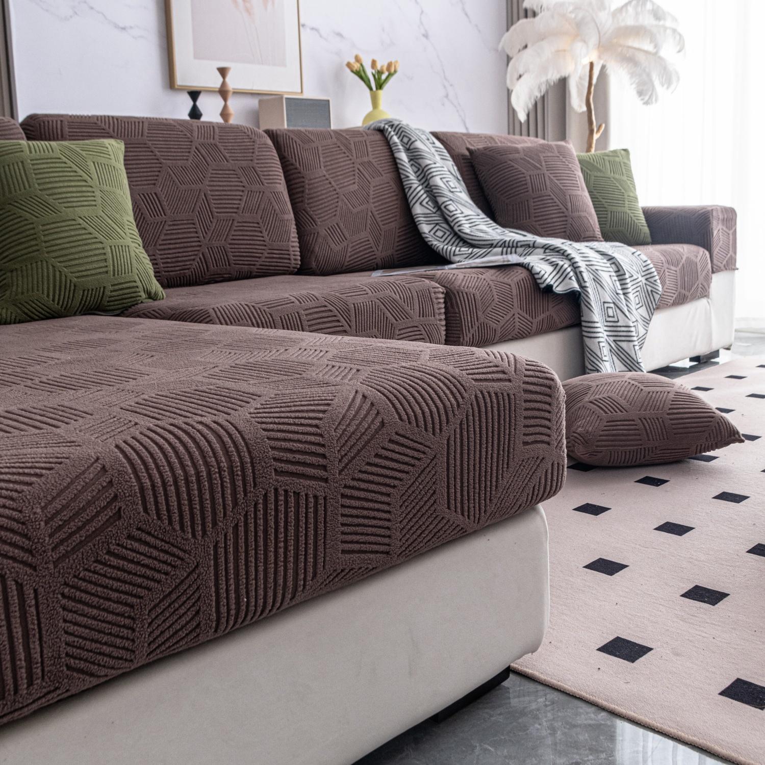 

1 шт. Универсальный жаккардовый эластичный чехол на диван Peism, чехол на подушку, для гостиной, четыре сезона, подходит для домашних животных 3 Seater коричневый