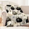 Halloween Pumpkin Patterned Flannel Blanket Gothic Bedroom Decoration and Accessories Aesthetic Room Decoration Festival Gifts