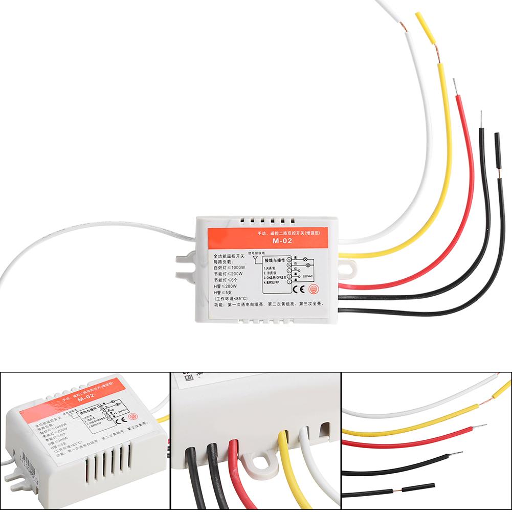 220V Light Lamp Controller Receiver Transmitter Wireless Remote Control Switch System 2 Channel
