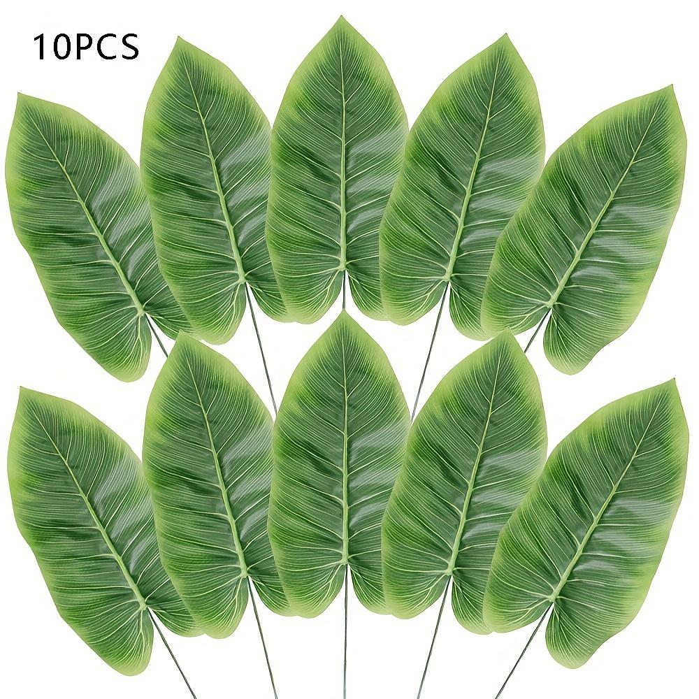 

10pcs Realistic Artificial Banana Leaf Palm Branches, Fabric Material, Perfect for Home & Garden Decor, Weddings, All Seasons